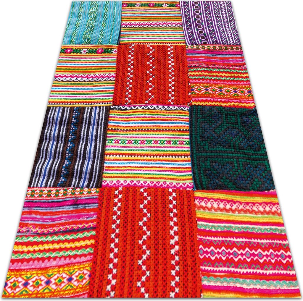 Terrasse Vinyl Pvc Rug Resistant Gedruckt Türkisch Patchwork 80x120
