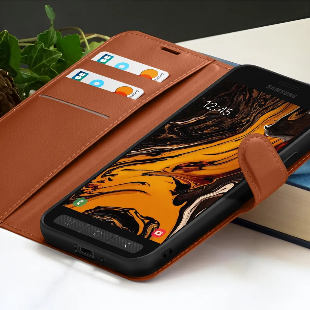 Custodia Zanaé Galaxy XCover 4 / 4s Marrone - Portafoglio Premium - 3