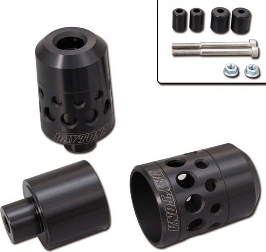 Daytona Lenkergewichte "Hollow", schw. eloxiert, 7/8"+1" Lenker mit I Ø 14-19 mm, Paar