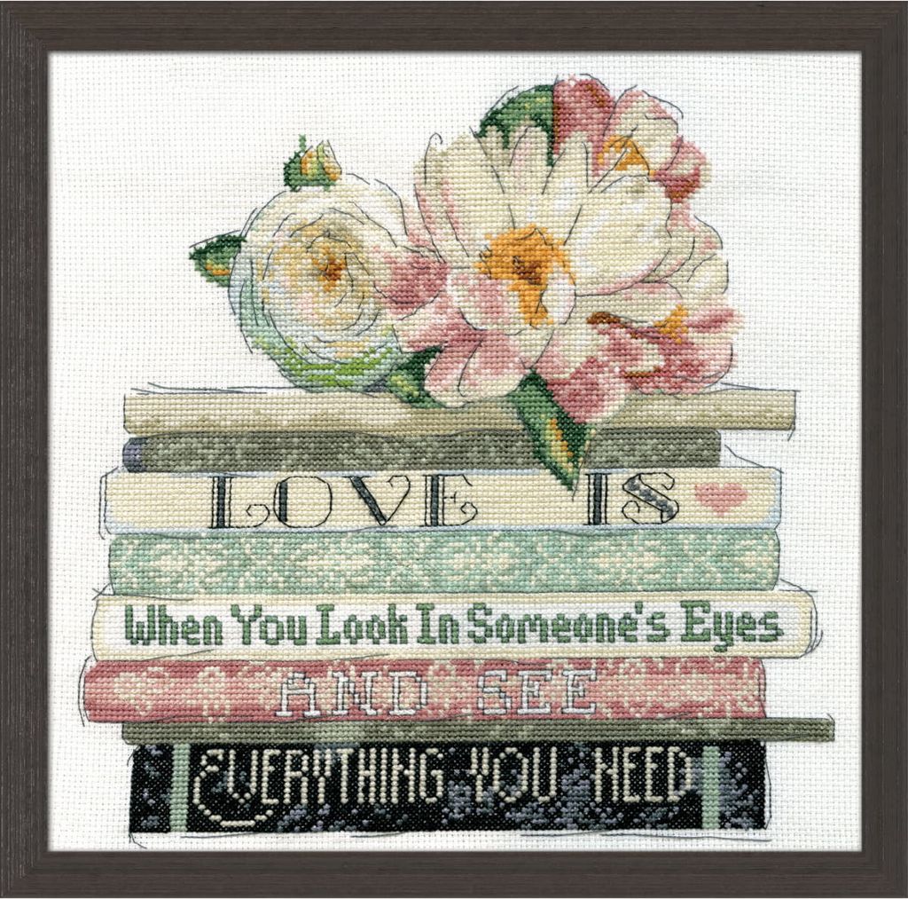 Design Works Kreuzstich Stickpackung "Liebe ist", Zählmuster, 25x25cm