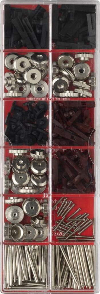 Aristo Zirkel Ersatzteilkasten, 228-teilig Nadeln, Muttern, Schrauben usw.