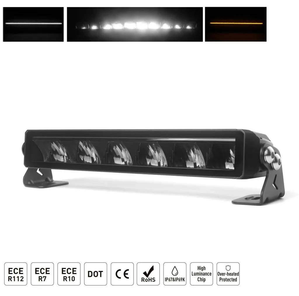 Barre LED anti-brouillard 12V-24V 14 pouces pour sécurité routière accrue