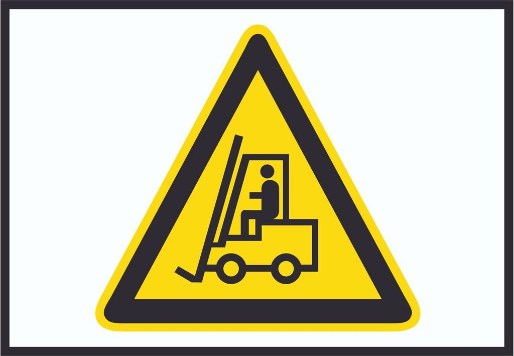 Vorsicht Flurförderfahrzeuge Symbol Schild A1