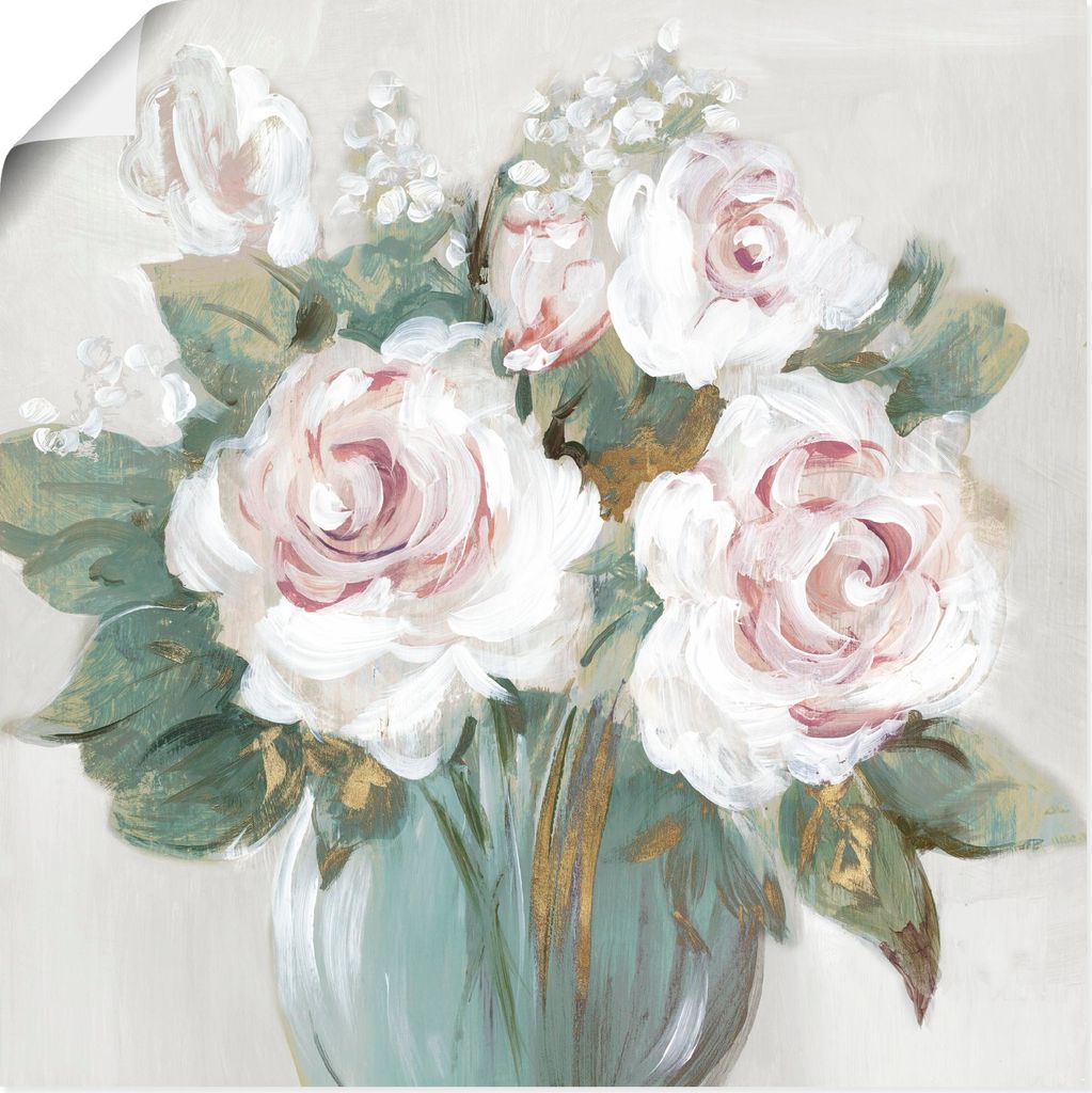 ARTland Poster Goldener Blumenstrauß Größe: 70x70 cm