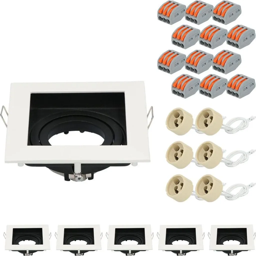 HOFTRONIC Spot LED Encastrable Inclinable 10x10 cm GU10 Blanc IP20