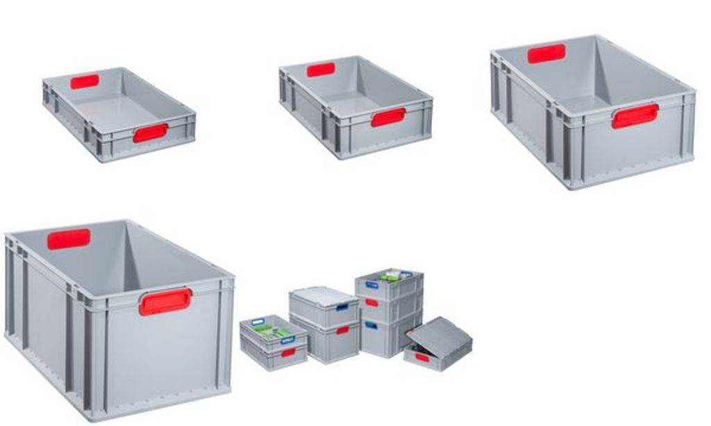 allit Transportbehälter ProfiPlus EuroBox 622, grau/rot Produktbild 