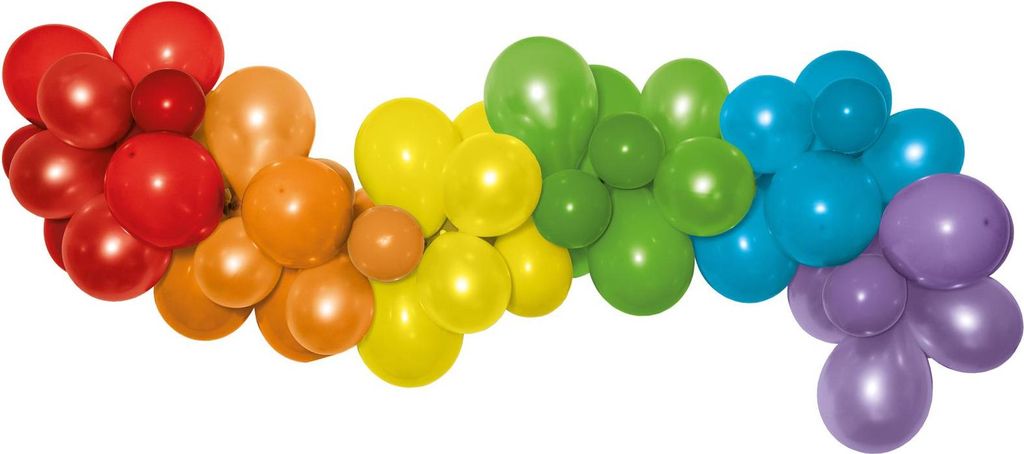 Ballongirlande Regenbogen 4m, inkl 60 Ballons Produktbild 