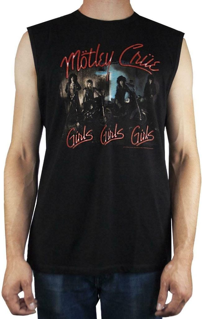 Amplified - "Girls Girls Girls" T-Shirt für Herren Ärmellos NS7422 (S) (Schwarz)