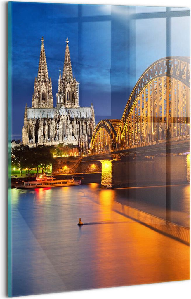 Designer Glasbild - Wandbild - Glas Bild - 20x30 cm - Brücke In Deutschland
