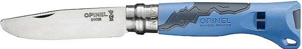 Couteau de Survie Junior Opinel 07 Bleu - Idéal pour Scout et Randonnée