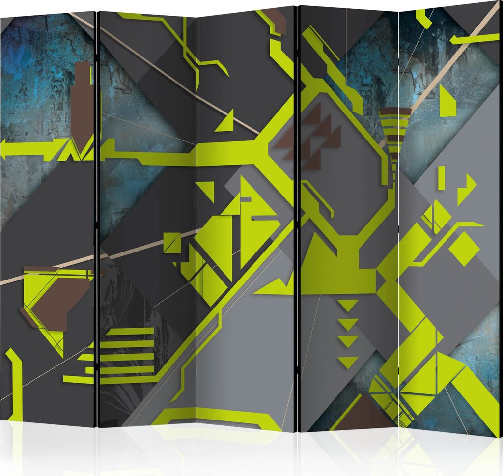 5-teiliger Einseitiger Vlies Paravent - Dynamic paths II 225x172 cm Für Kinder n-C-0251-z-c