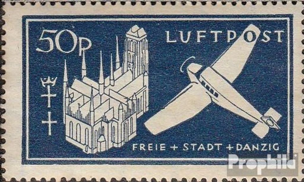 Briefmarken Danzig 1937 Mi 271b (kompl.Ausg.) postfrisch Flugpost