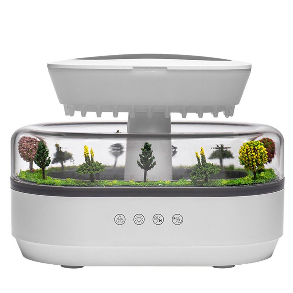 Luftbefeuchter Rain Humidifier Diffusor, 250mL Essential Oil Diffuser mit 7 Farben LED Nachtlicht, Duftöl Diffusor Luftbefeuchter mit Pilz Lampe