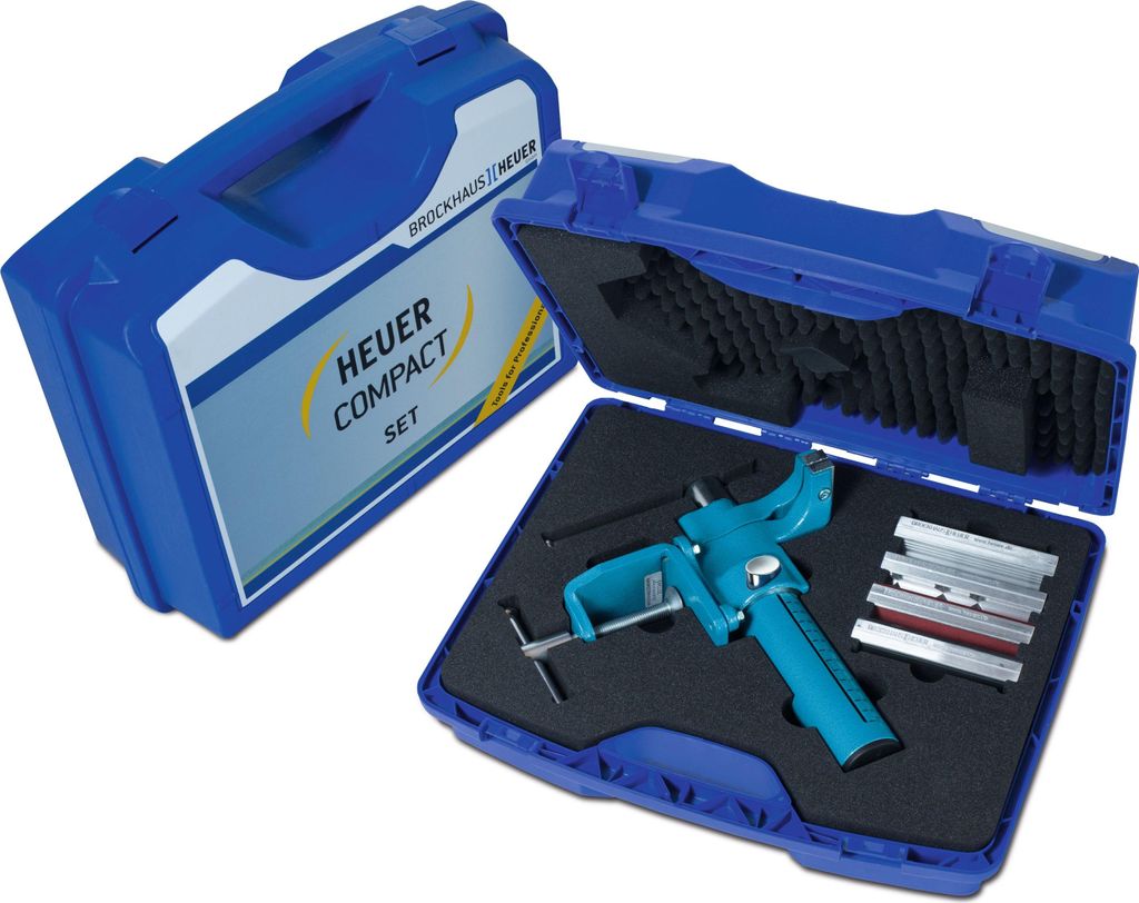 Heuer Schraubstock 120 mm Compact mit Koffer + Schraubstockbacken, Amboss