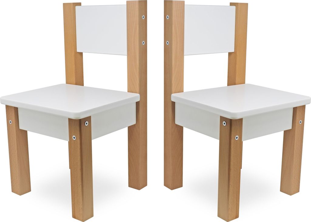 Bubema Lino - Kinderstuhl natur/weiß, 2er-Set , Farbe: natur/weiß