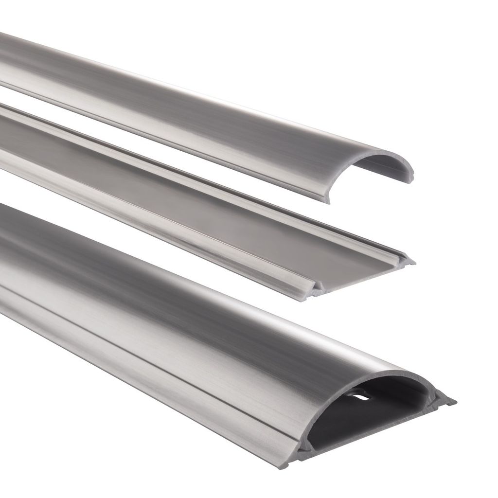 Hama Kabelkanal halbrund, 100 cm x 7 cm x 2,1 cm, Grau