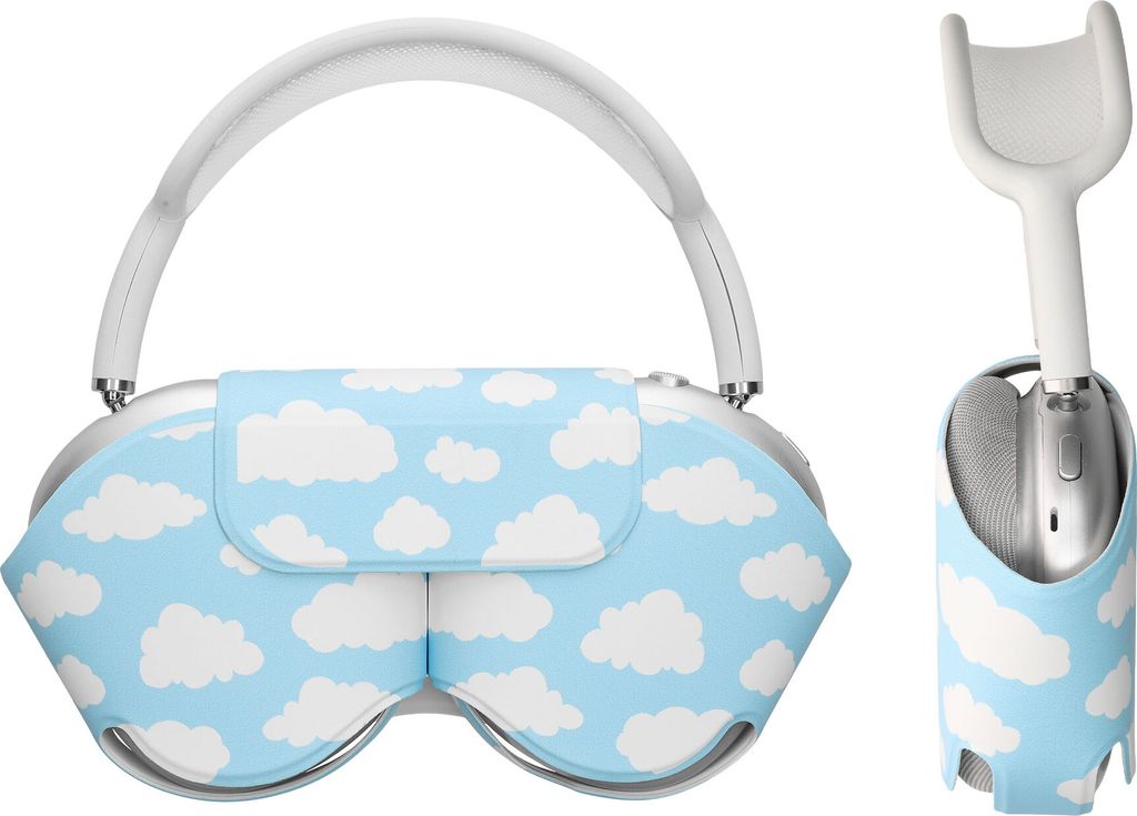 kwmobile Softe Schutzhülle kompatibel mit Apple AirPods Max / AirPods Max 2 Hülle - weiche Kopfhörer Tasche - Etui aus Polyester - Wolken und Hi...