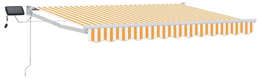 Manuelle Gelenkarmmarkise mit LEDs Orange und Weiß 3,5 x 2,5 m