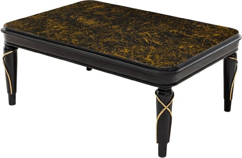 Casa Padrino Luxus Barock Couchtisch Schwarz / Gold 120 cm