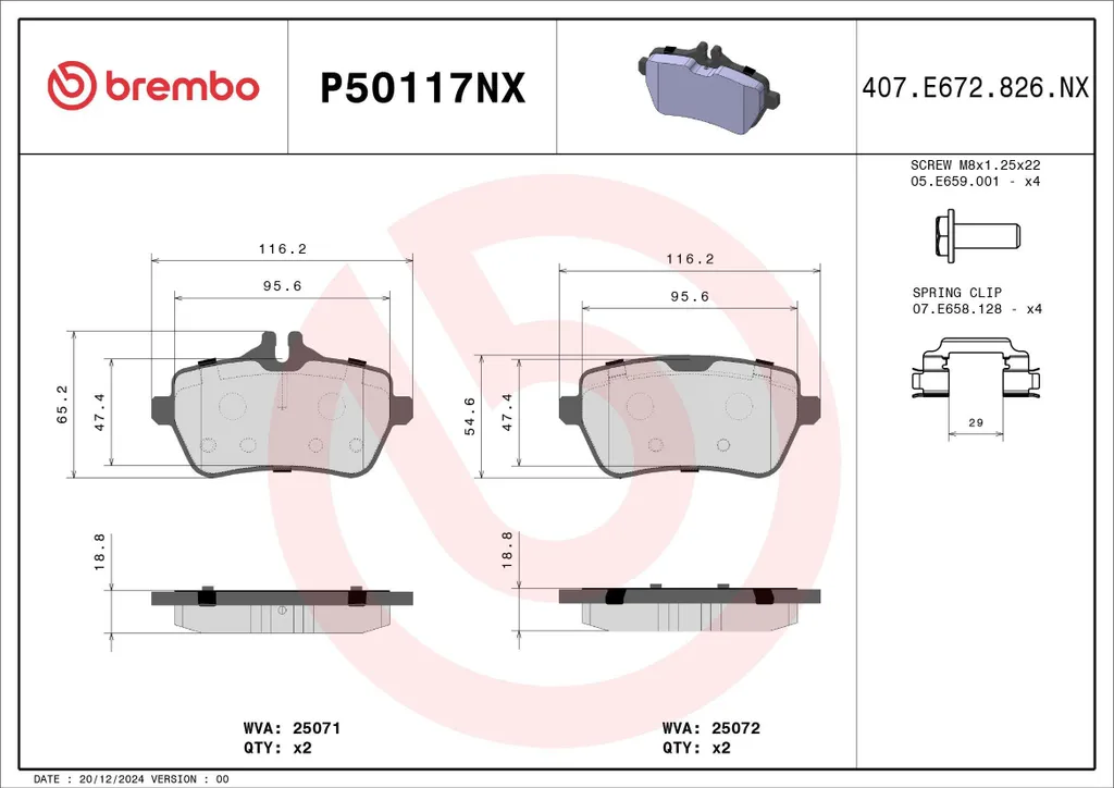 Sécurité freinage Mercedes Classe S W222 : Plaquettes arrière BREMBO Kit
