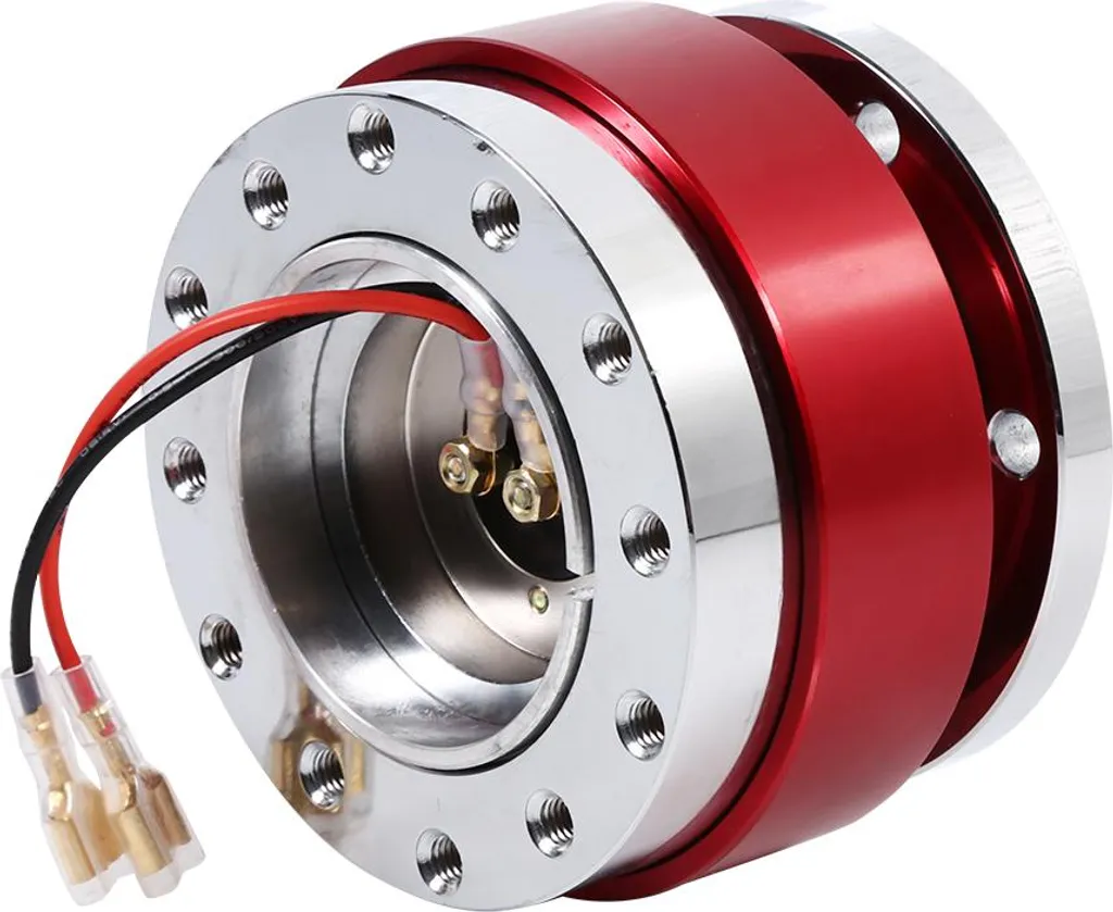 Adaptateur volant sport universel pour montage rapide 6 trous rouge vif