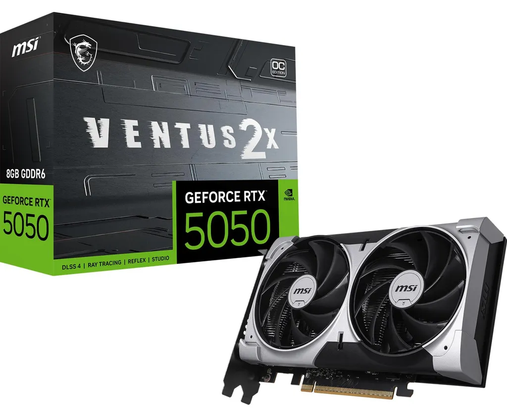 Carte graphique de 8 Go GDDR6 MSI RTX 5050 Ventus 2X OC refroidie