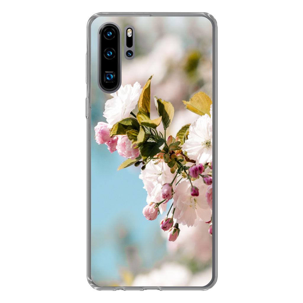 MuchoWow Handyhülle Schutzhülle Hülle für Huawei P30 Pro Blumen - Blüte - Frühling Silikon Softcase Handy Hülle - Schutzdeckel