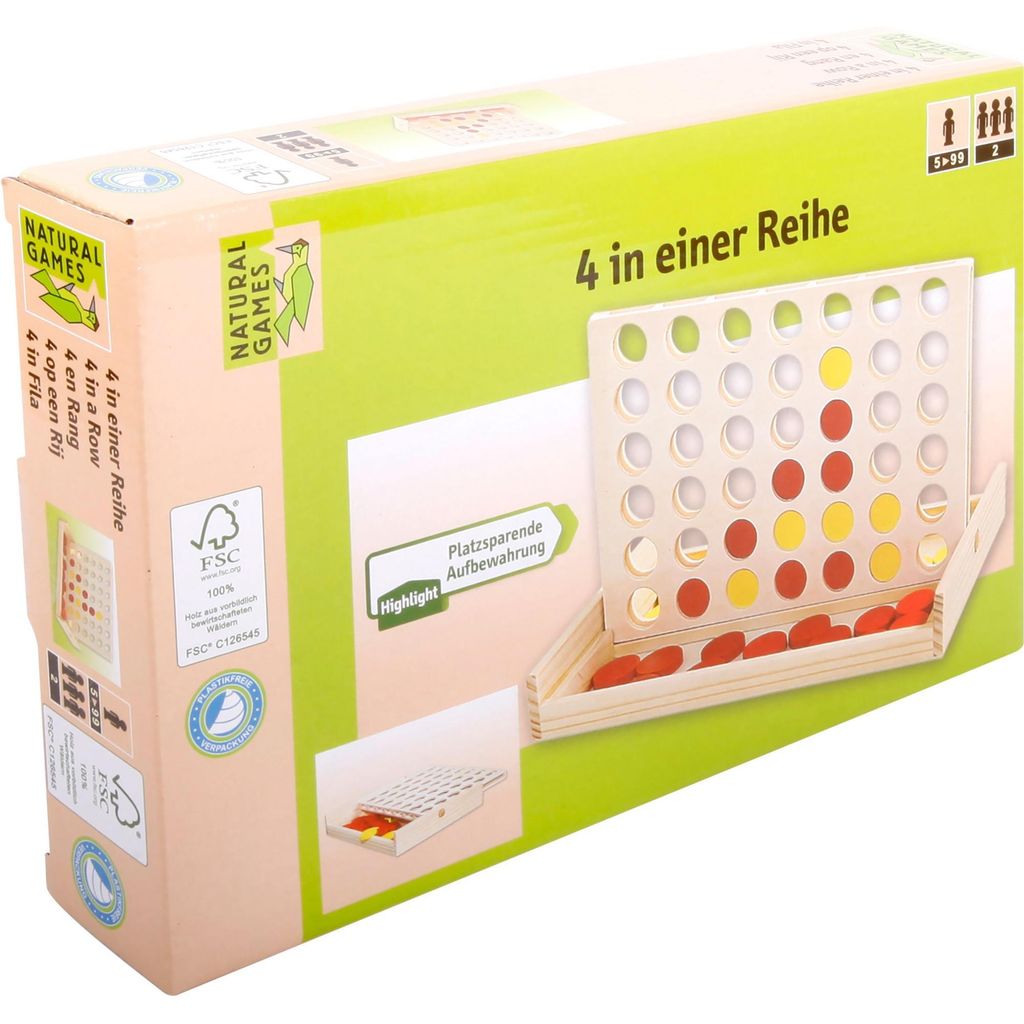 Brettspiel 4 gewinnt - pädagogisches Kinderspiel multicolor Produktbild 