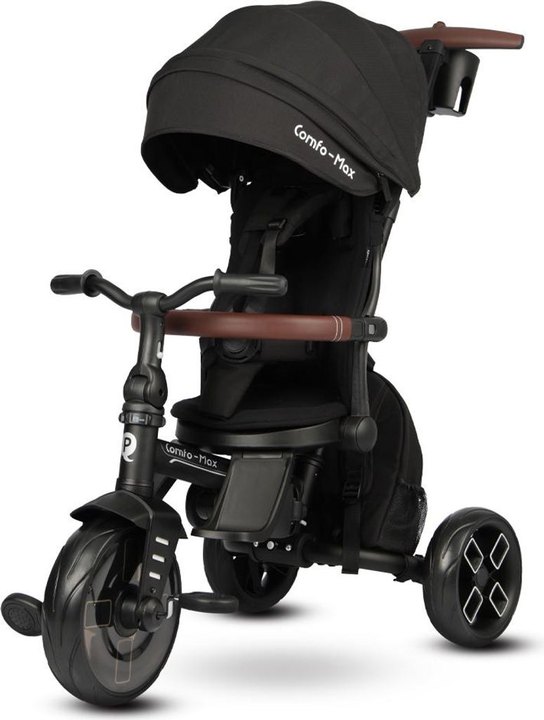 QPLAY Tříkolka Comfo Max Black, 7v1, věk 10-72 měsíců Obrázek produktu 