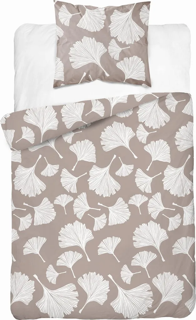 Copripiumino 140x200 Detexpol Cotone 100% Foglie Ginkgo Organico