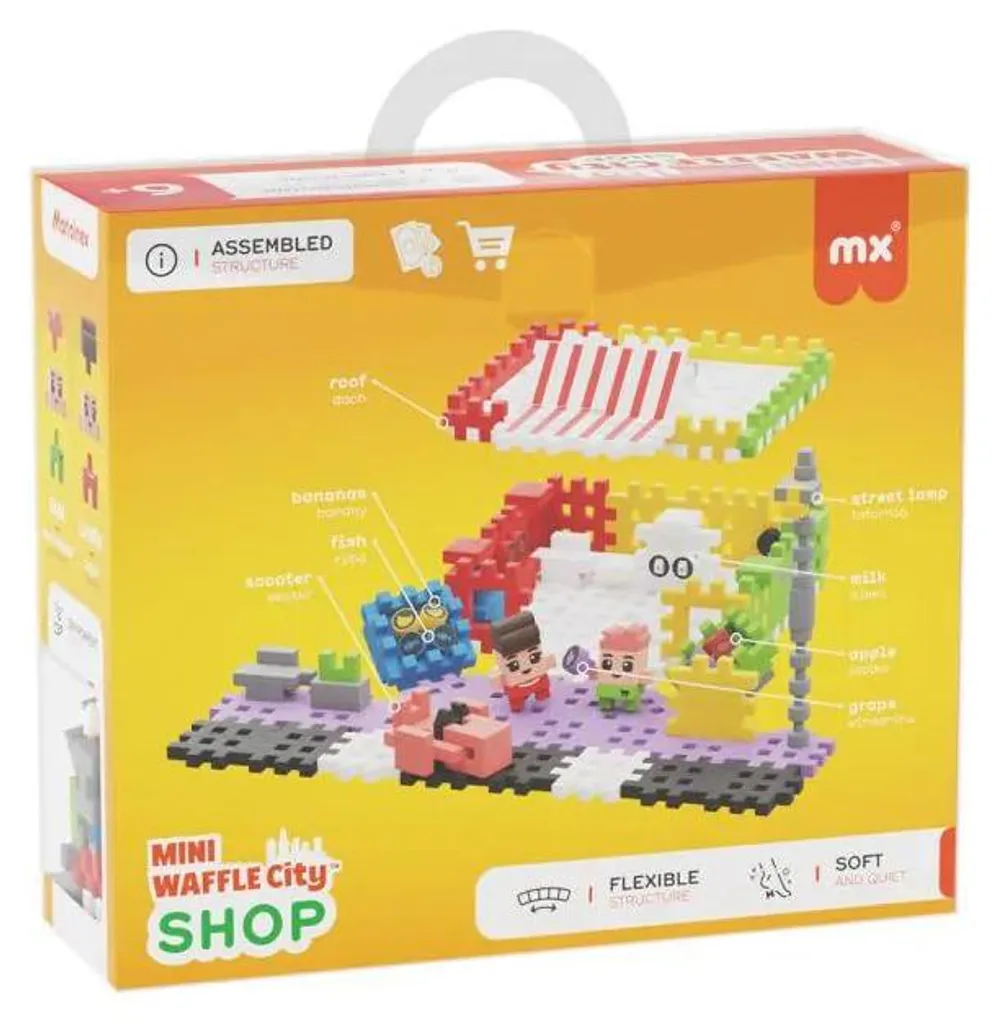 Jeu de construction Mini Waffle 148 pièces - Blocs souples et colorés