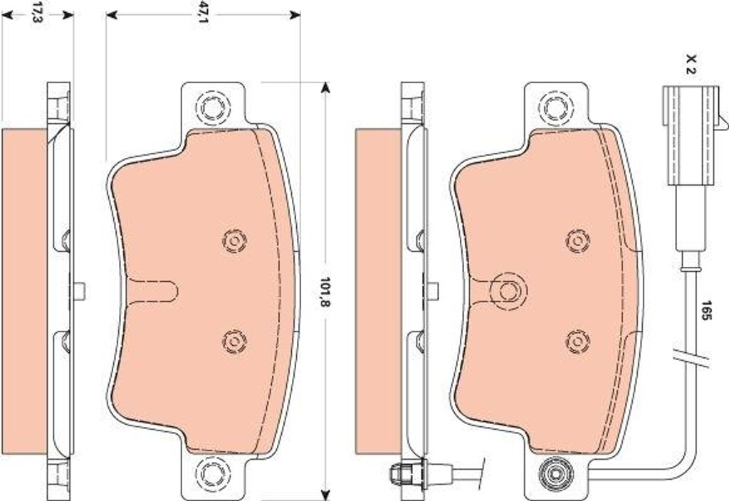 TRW GDB1872 Bremsbelagsatz, Scheibenbremse OE 77365886 kompatibel mit Grande Punto, Punto