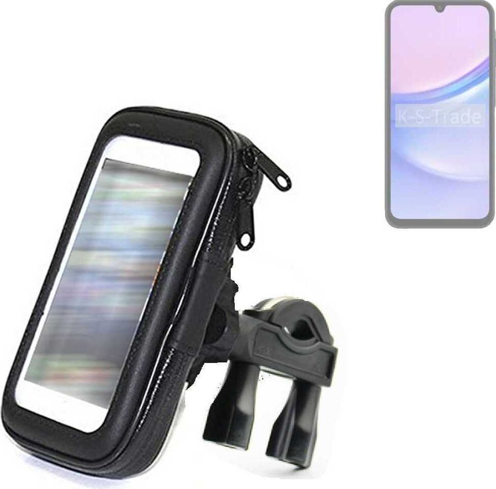 K-S-Trade Fahrrad-Halterung kompatibel mit Samsung Galaxy A15 5G Handy-Halterung Halter Lenkstange Fahrradhalterung Motorrad Bike Mount