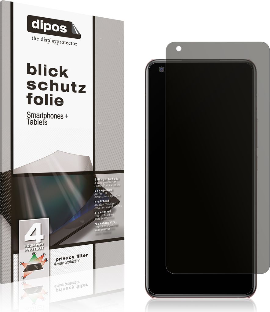 Blickschutzfolie für Vivo X50 5G matt Schutzfolie Folie Display Schutz dipos