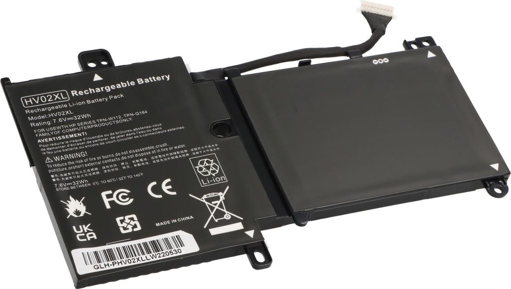 Akku passend für HP Pavilion X360 11-K, Li-Polymer, 7,6V, 4200mAh, 32Wh, schwarz