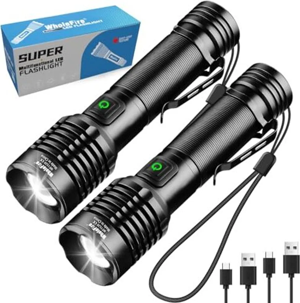 Set 2 Torce LED Wholefire 20000 Lumen Ricaricabili - Idea Regalo