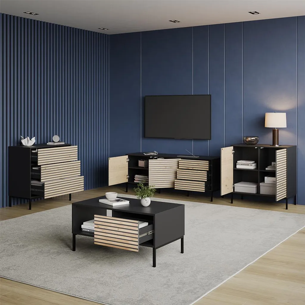 Table basse pour plateau télé et apéritif Livinity Aterno compacte - 4