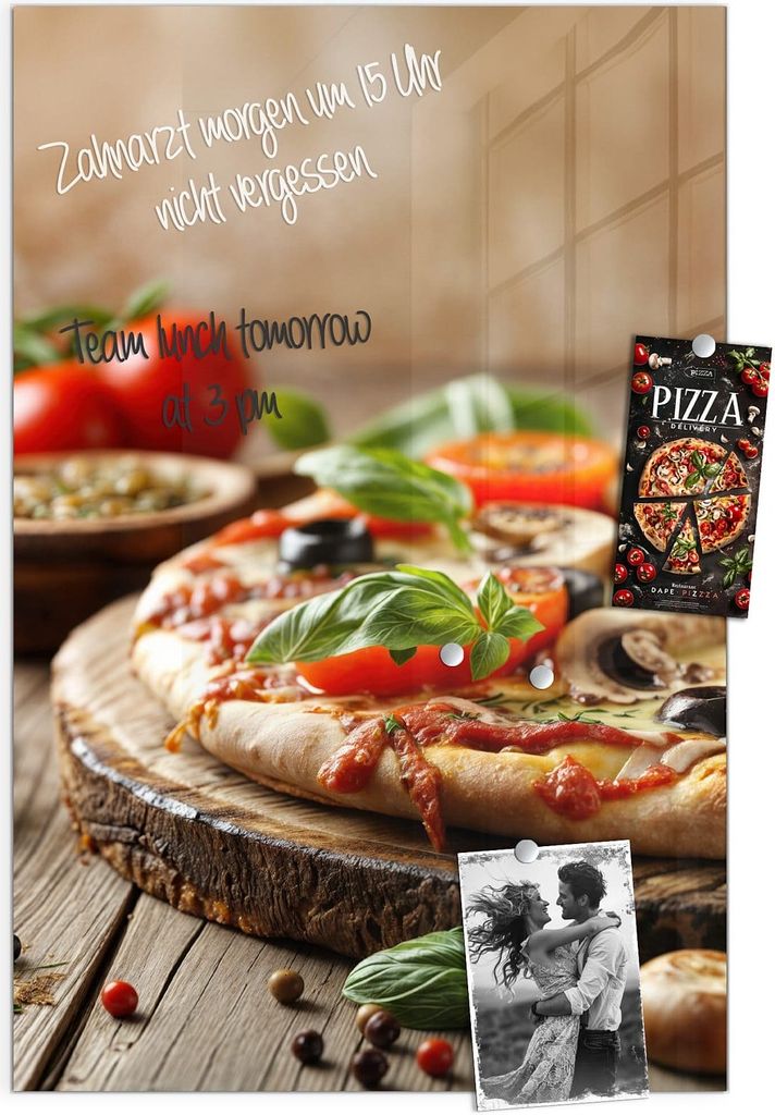 Magnettafel 40x60cm Pinnwand Whiteboard beschreibbar - Pizza im Holzofen