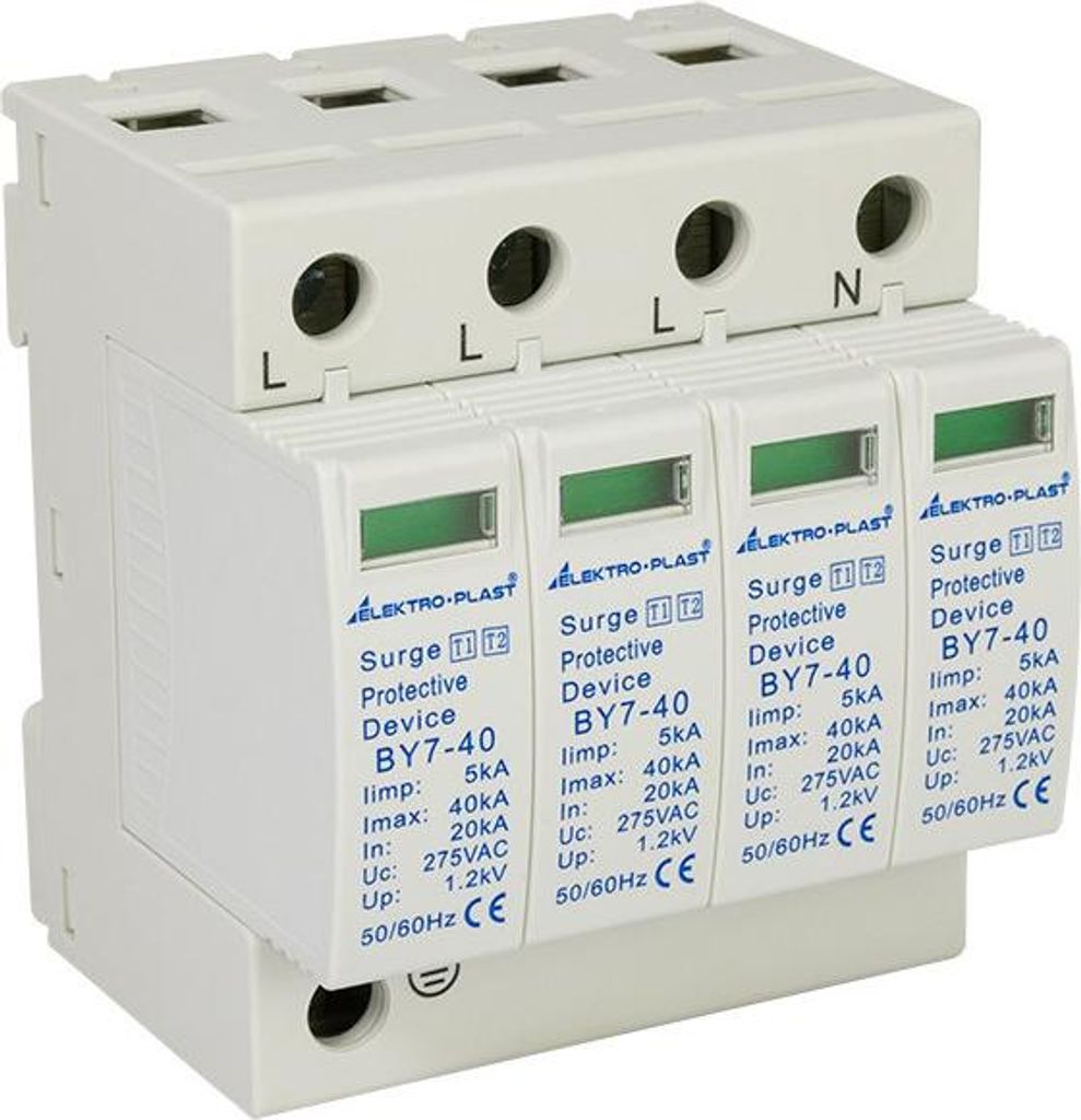 Überspannungsableiter B+C 4P (T1+T2 AC) BY7-40/4-275 Produktbild 