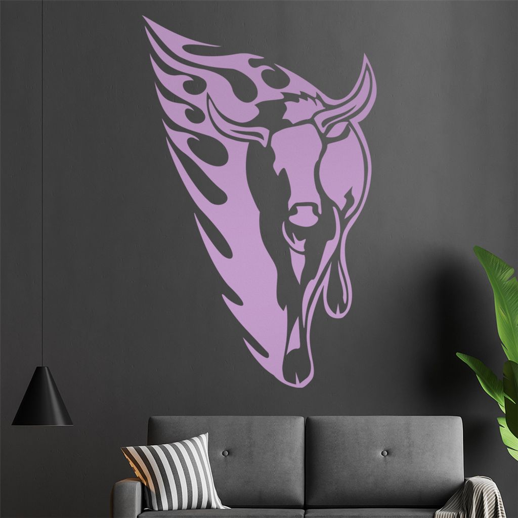 Tribal Ochse Wandtattoo in 6 Größen - Wandaufkleber Wall Sticker - Dekoration, Küche, Wohnzimmer, Schlafzimmer, Badezimmer
