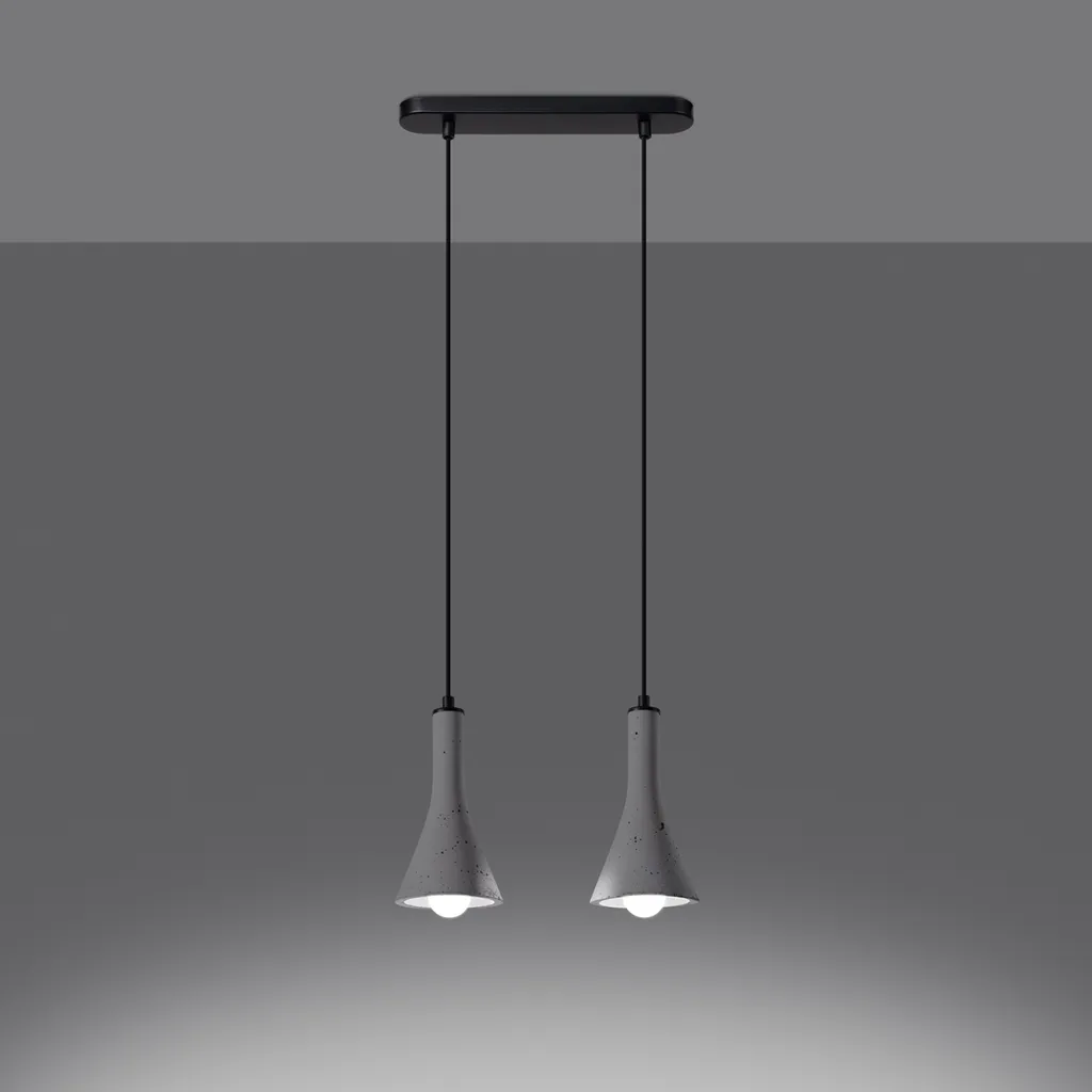 Suspension REA 2 en béton : éclairage puissant pour grandes tables