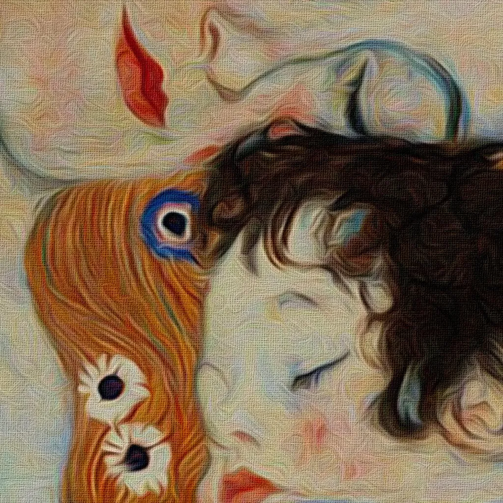 MATHER - Gustav Klimt - Quadro stampato su Canvas e montato su telaio in legno 100x140 cm