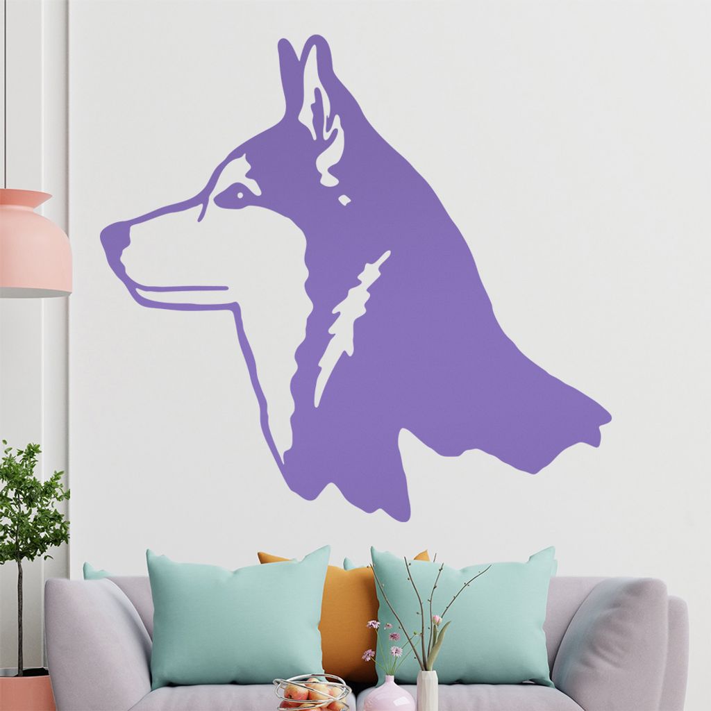 KIWISTAR Husky - Hund Rasse Sibirien Schlitten Wandtattoo in 6 Größen - Wandaufkleber Wall Sticker - Dekoration, Küche, Wohnzimmer, Schlafzimmer...