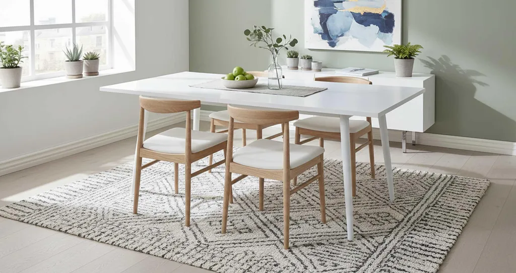 Table de salle à manger Rinus 200cm blanc - Design moderne épuré - 3