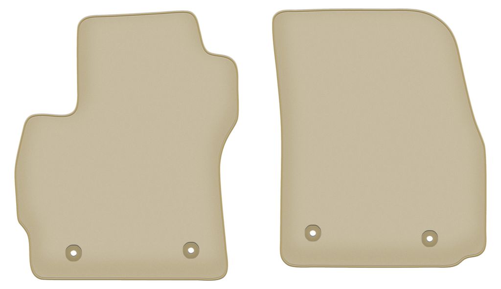 Velours-Fußmatten Vorne PREMIUM beige passend für Mazda Premacy II (2005-2010, 7 Personen) – mit Befestigungen – passgenau