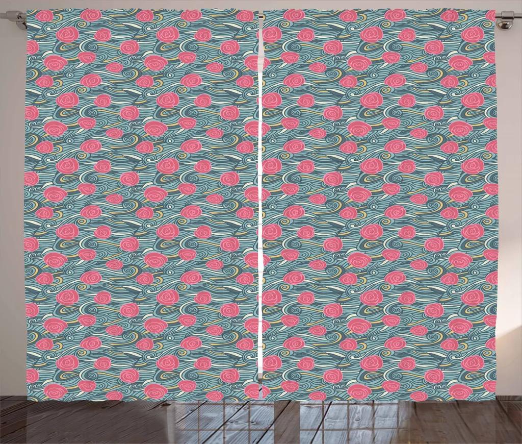 Tenda Facile Montaggio ABAKUHAUS 280x245 cm - Waves and Roses HD