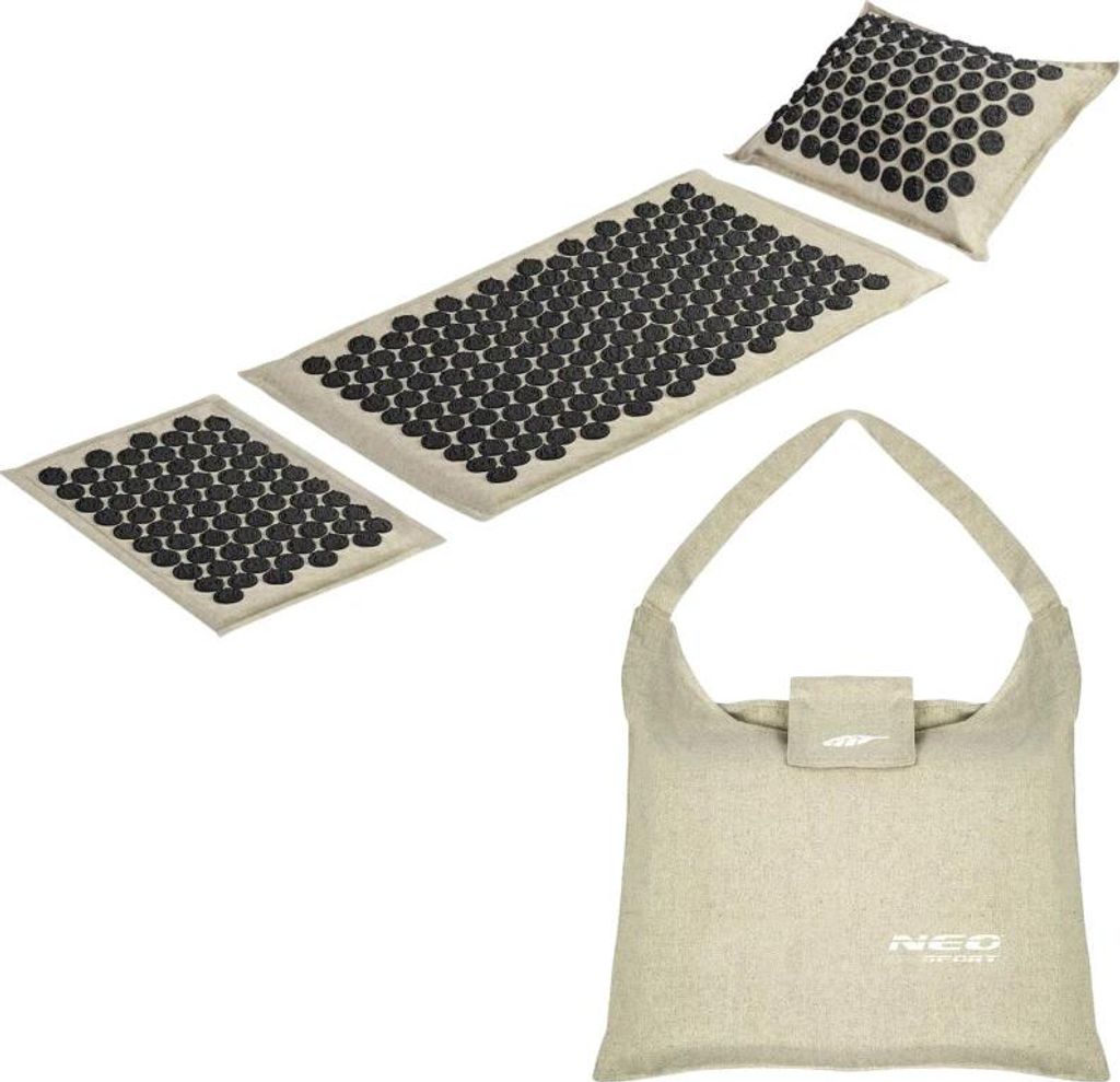 Mata do akupresury z kolcami Neo-Sport NS-902 szaro-czarna Immagine del prodotto 