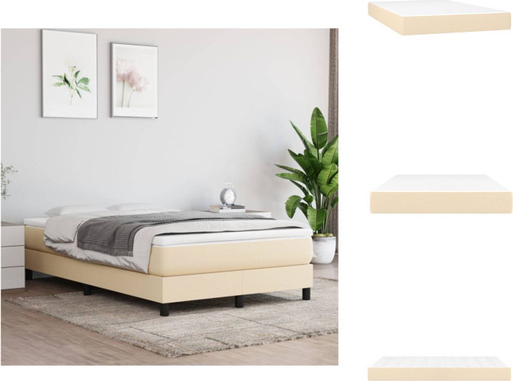 vidaXL Taschenfederkernmatratze Creme 120x200x20 cm Stoff - Matratzen