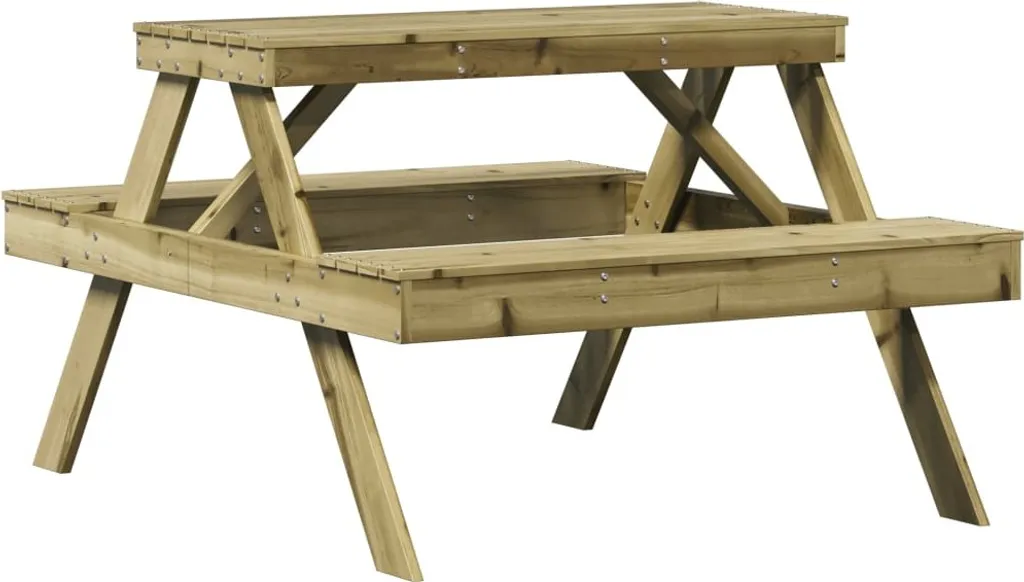 Table de pique-nique en bois de pin traité 105 cm résistant aux UV