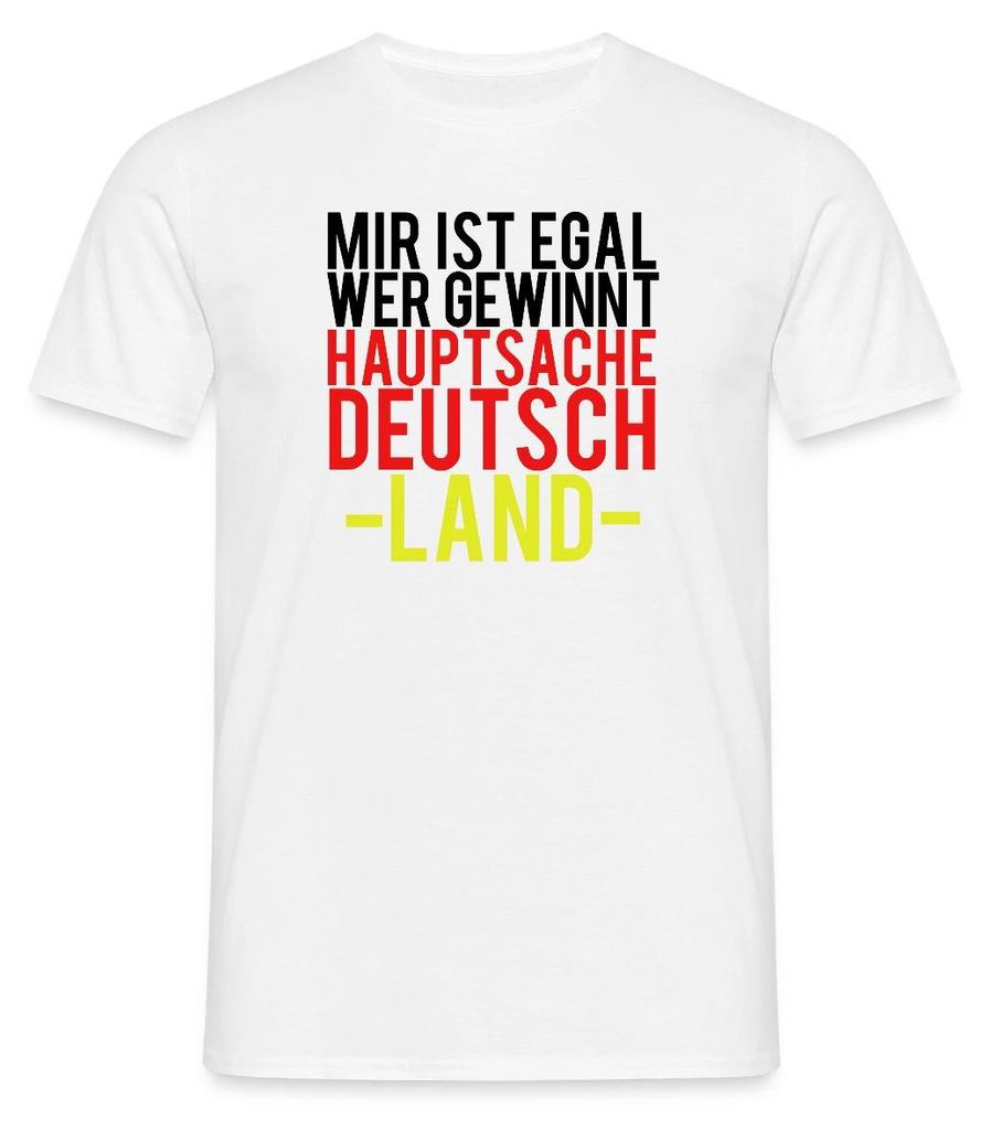 Spreadshirt Mir Ist Egal Wer Gewinnt Hauptsache Deutschland Männer T-Shirt, 3XL, Weiß